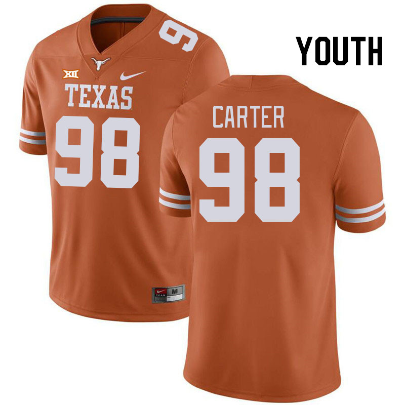 Youth #98 Trill Carter Texas Longhorns College Football Jerseys Stitched Sale-Black